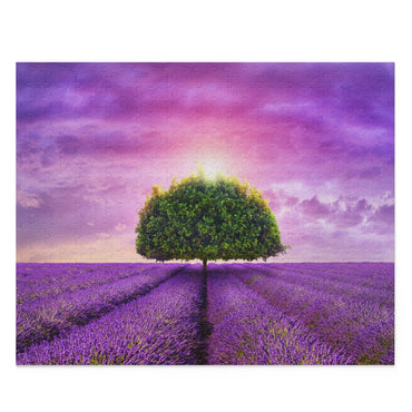 provence - tree in the beautiful lavender field - Jigsaw Puzzle