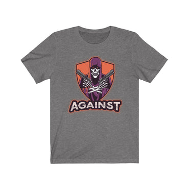 against t shirt
