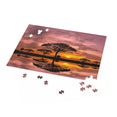 Sunset with acacia trees in Masai Mara, Kenya - Jigsaw Puzzle