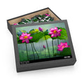 Beautiful Pink Lotus flowers in lake - Jigsaw Puzzle