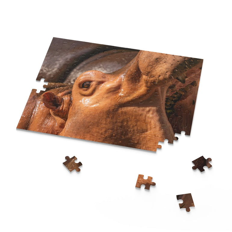 Hippo swimming in the park - Jigsaw Puzzle