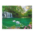 Waterfalls and lakes on a sunny afternoon in a forest - Jigsaw Puzzle