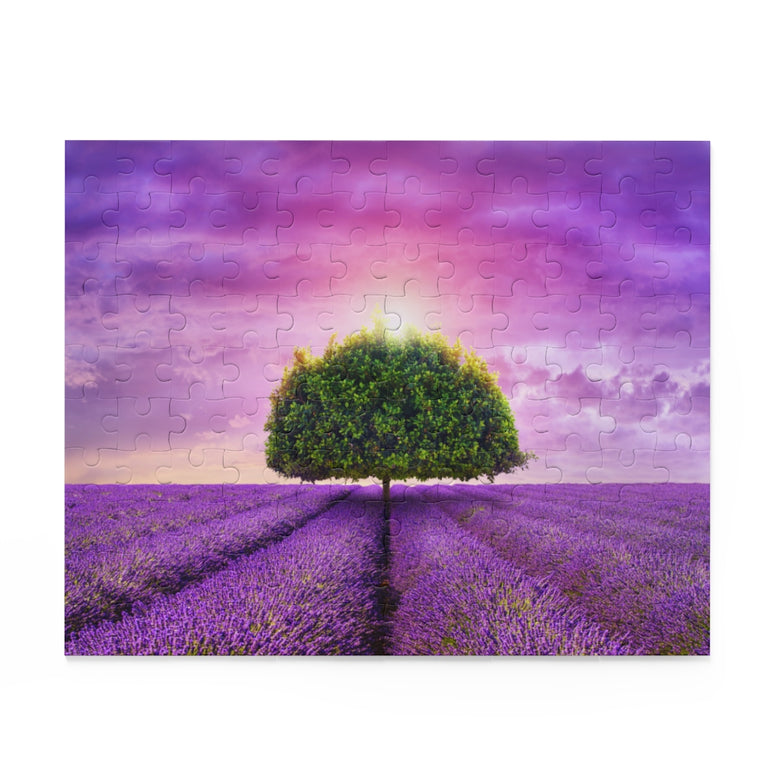 provence - tree in the beautiful lavender field - Jigsaw Puzzle