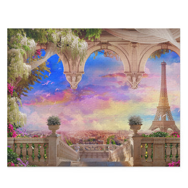 Eiffel Tower and Pink Sunset - Jigsaw Puzzle