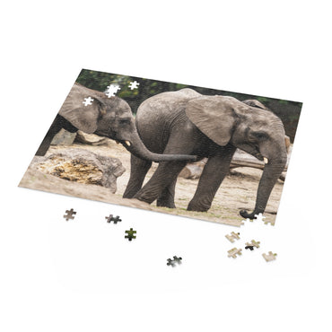 Two young elephants playing - Jigsaw Puzzle