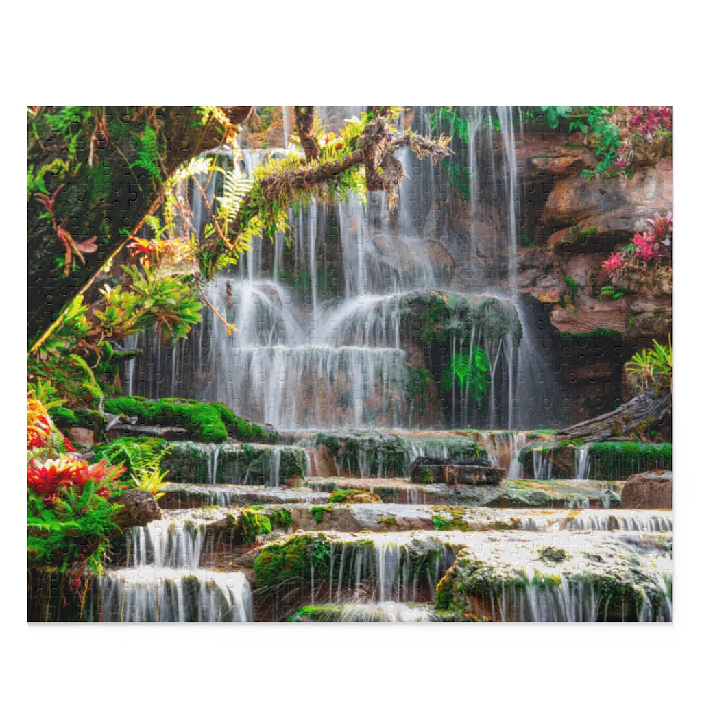 Motion waterfall on stone on hills in Thailand - Jigsaw Puzzle