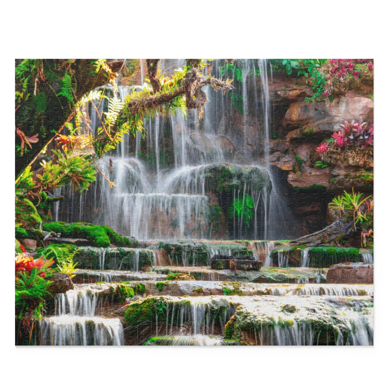 Motion waterfall - stream beauty - Forest in Thailand - Jigsaw Puzzle