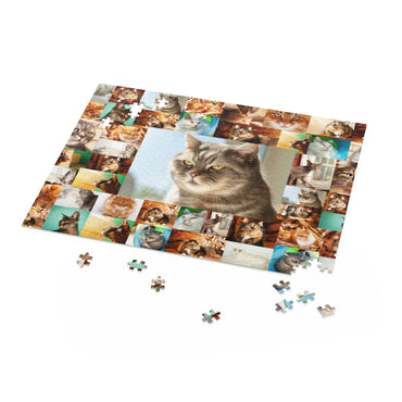 Cats - Collage - Center is British Shorthair cat - Jigsaw Puzzle