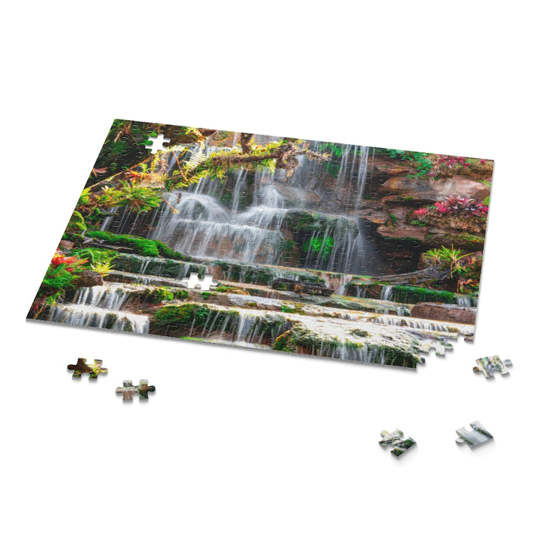 Beautiful nature on hills - slope flowing - Thailand - Jigsaw Puzzle