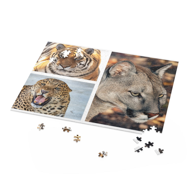 Tiger, jaguar and cougar in a collage - Jigsaw Puzzle