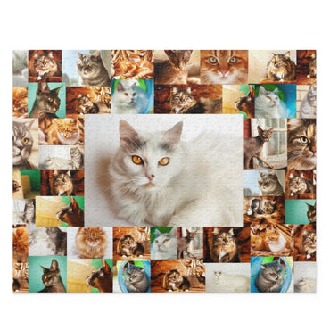 Cats - Collage - Center is white cat - Jigsaw Puzzle