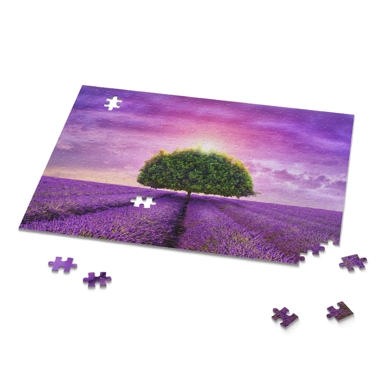 provence - tree in the beautiful lavender field - Jigsaw Puzzle