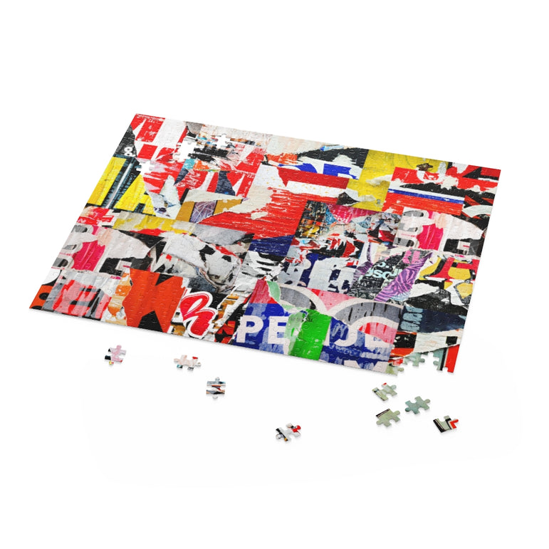 Collage - ripped torn advertisement posters - Jigsaw Puzzle