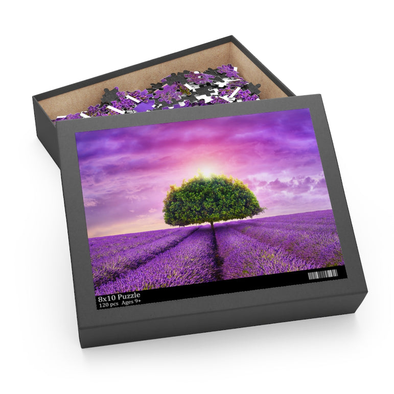 provence - tree in the beautiful lavender field - Jigsaw Puzzle