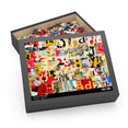 Numbers and letters ripped torn advertisement - Collage - Jigsaw Puzzle