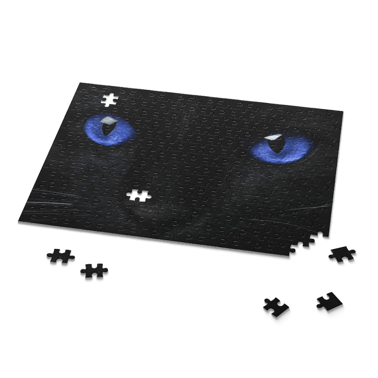 Black cat with blue eyes - Jigsaw Puzzle
