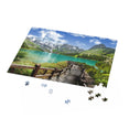 Panoramic view of the lake in the mountains - Jigsaw Puzzle