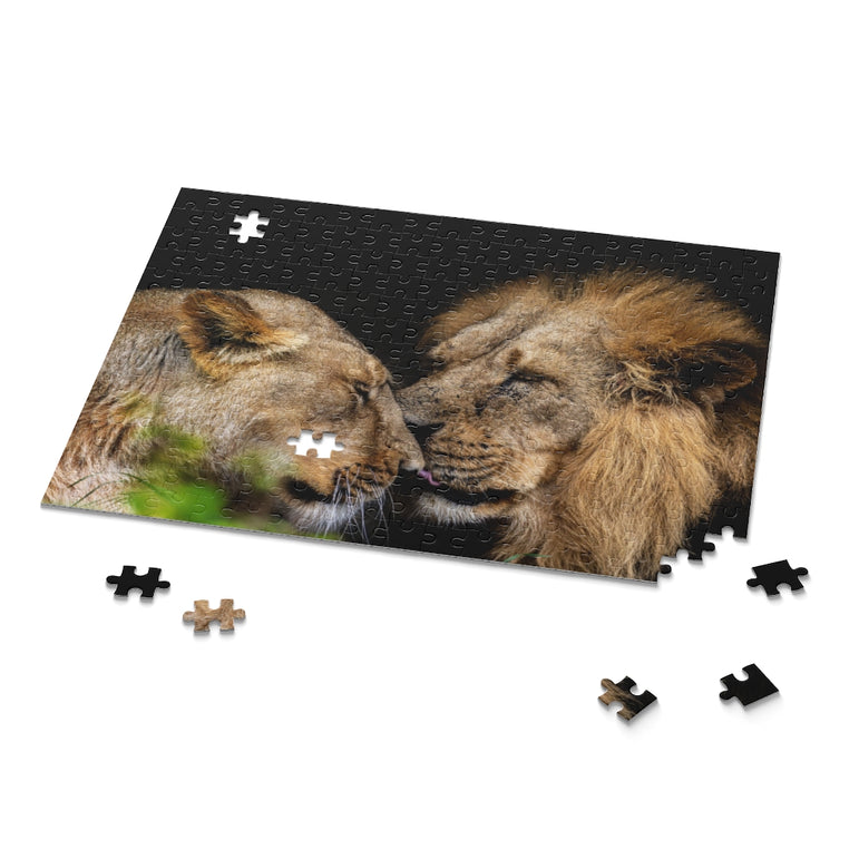 Lion Couple Intimate Love - Jigsaw Puzzle