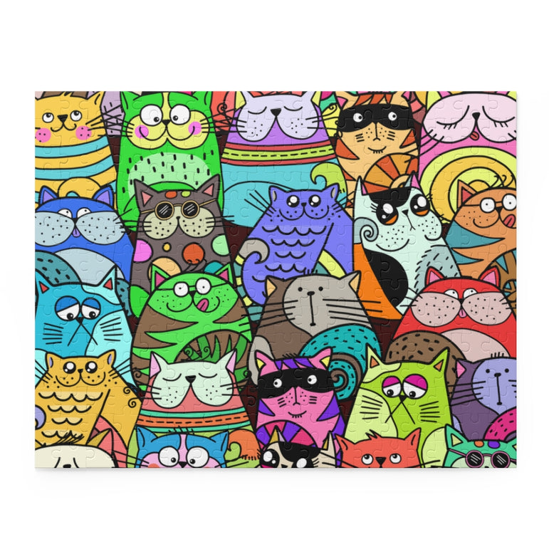 A hand drawn doodle - Cute Cats - Jigsaw Puzzle