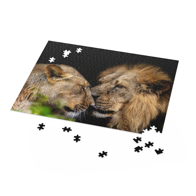 Lion Couple Intimate Love - Jigsaw Puzzle