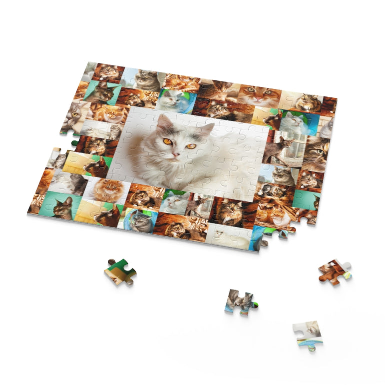 Cats - Collage - Center is white cat - Jigsaw Puzzle