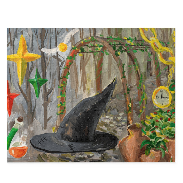 Collage with witch hat - Jigsaw Puzzle