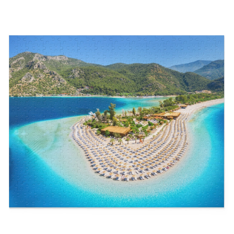 Sunny day - Blue lagoon in Oludeniz, Turkey - Jigsaw Puzzle