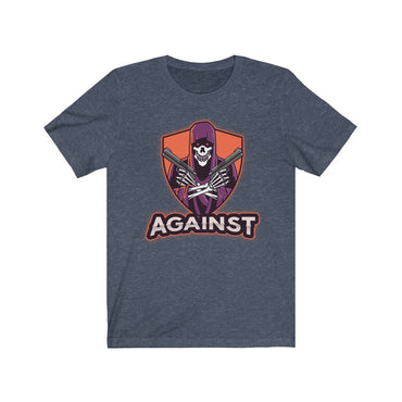 against t shirt
