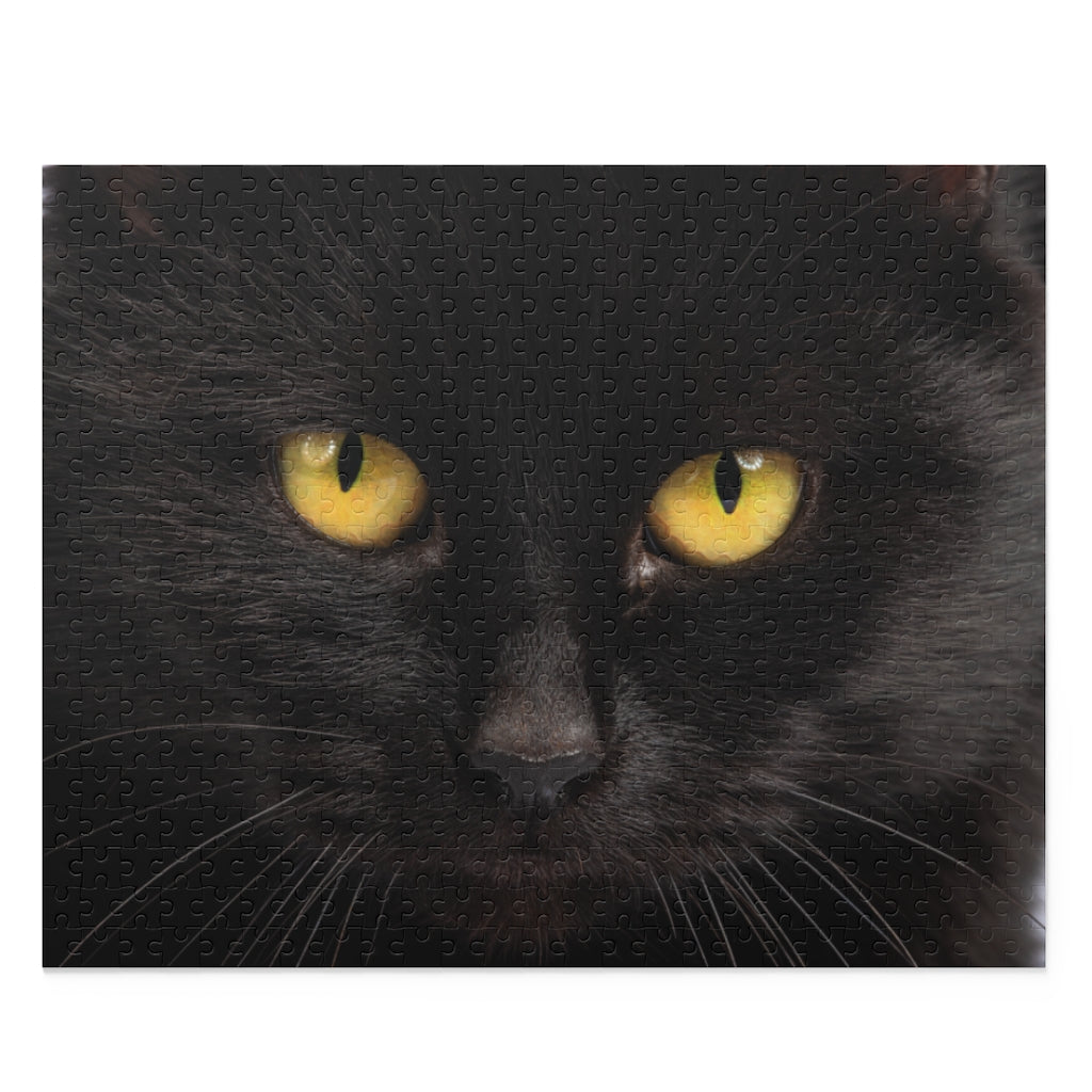 Black cat with yellow eyes - Jigsaw Puzzle