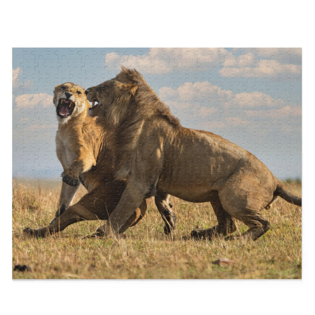 Lions in the plains of Tanzania - Jigsaw Puzzle