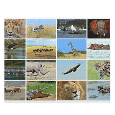 Collage of animals in the African savannah, Kenya - Jigsaw Puzzle