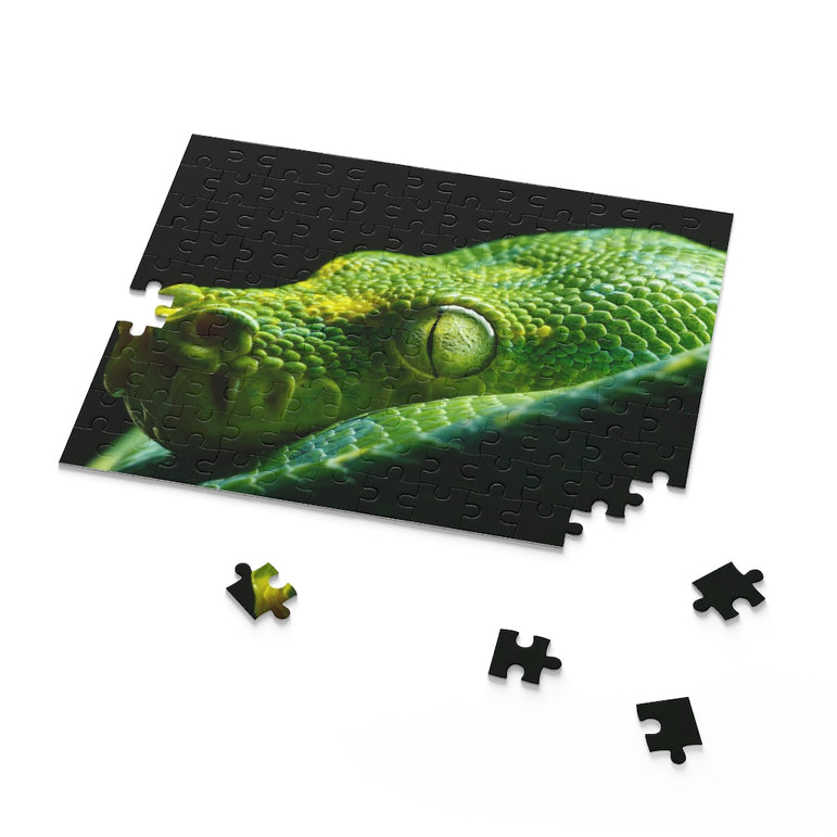 Green tree python - Pythonidae family - Australia - Jigsaw Puzzle