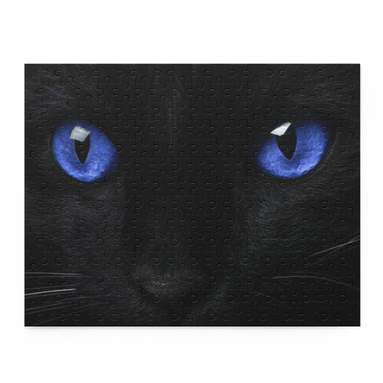 Black cat with blue eyes - Jigsaw Puzzle