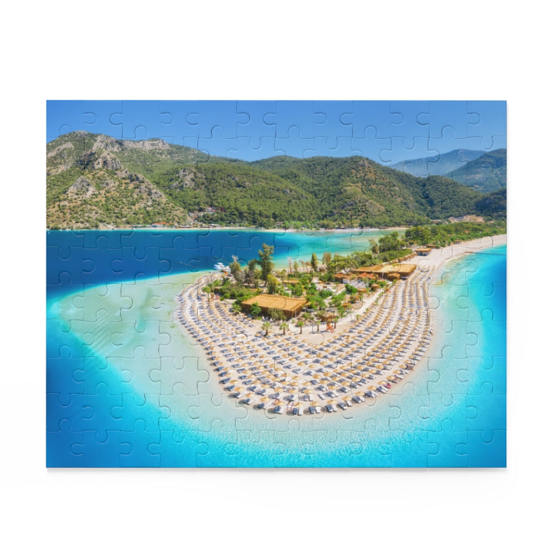 Sunny day - Blue lagoon in Oludeniz, Turkey - Jigsaw Puzzle