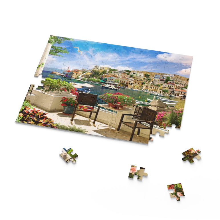 Mediterranean Bay Terrace - Jigsaw Puzzle