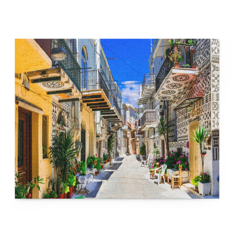 Beautiful villages of Greece - Pyrgi in Chios island - Jigsaw Puzzle