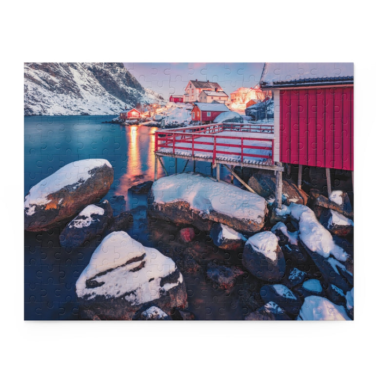 Amazing sunset on Norway, Europe - Jigsaw Puzzle
