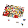 Numbers and letters ripped torn advertisement - Collage - Jigsaw Puzzle