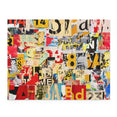 Numbers and letters ripped torn advertisement - Collage - Jigsaw Puzzle