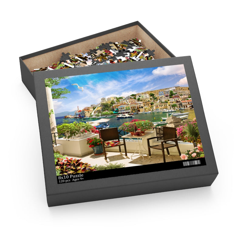 Mediterranean Bay Terrace - Jigsaw Puzzle