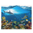 Underwater - coral reef wildlife with shark, turtle - Jigsaw Puzzle