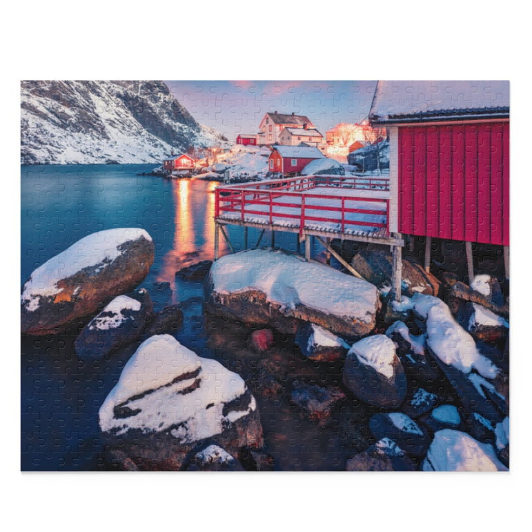 Amazing sunset on Norway, Europe - Jigsaw Puzzle