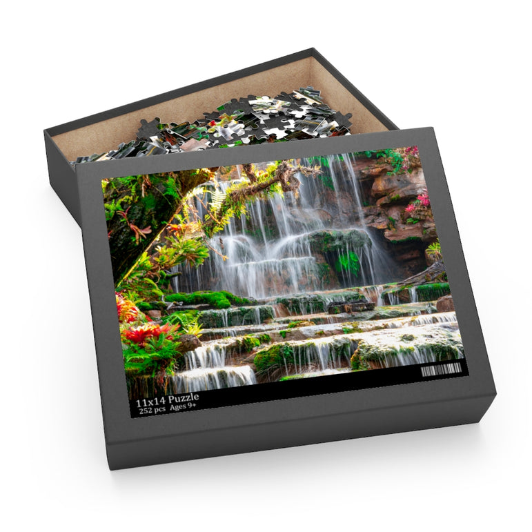 Waterfall concept, and motion waterfall on stone in Thailand - Jigsaw Puzzle