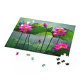 Beautiful Pink Lotus flowers in lake - Jigsaw Puzzle