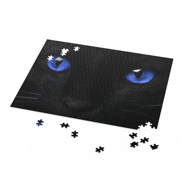 Black cat with blue eyes - Jigsaw Puzzle