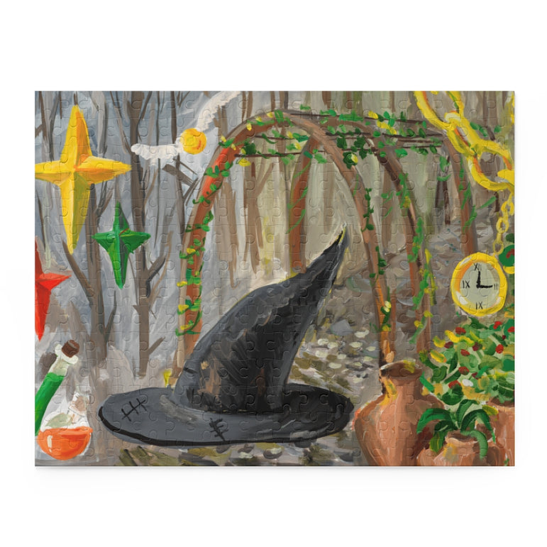 Collage with witch hat - Jigsaw Puzzle