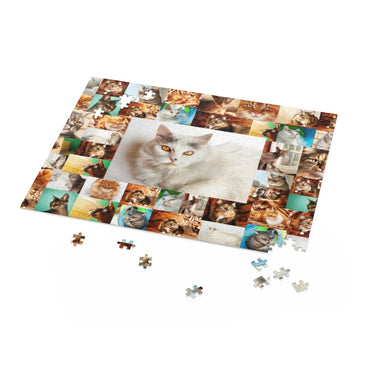 Cats - Collage - Center is white cat - Jigsaw Puzzle