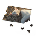 A beautiful sleeping cat in the stone - Jigsaw Puzzle