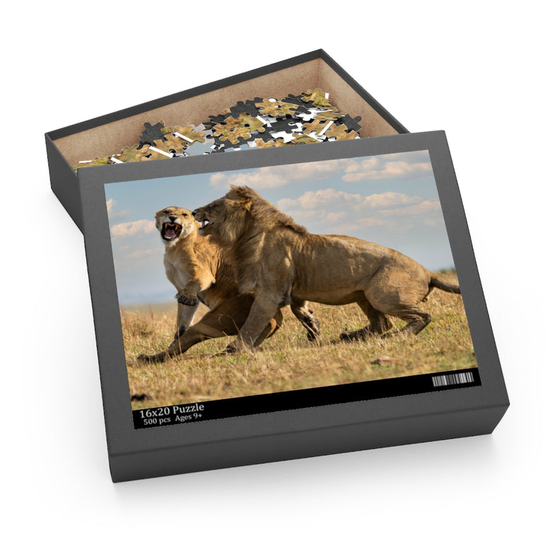 Lions in the plains of Tanzania - Jigsaw Puzzle