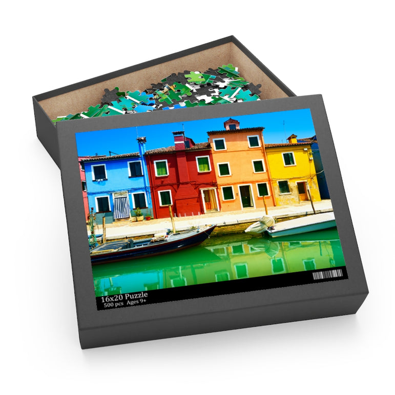 Burano island canal - Venice lagoon, Italy, Europe - Jigsaw Puzzle